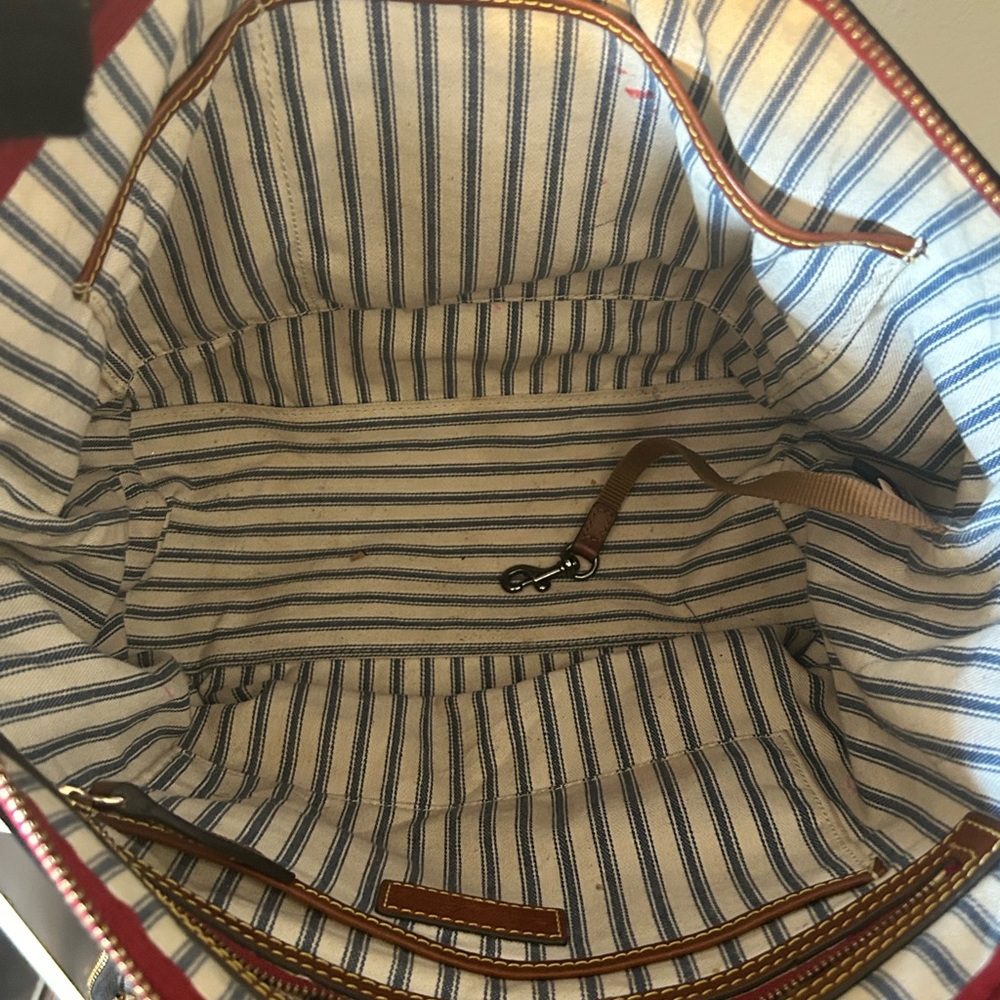 Dooney & Bourke Wayfarer Zip Tote Blue and Tan Classic - Picture 14 of 15